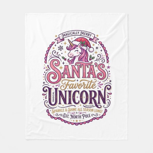 Einhorn-Santa-Einheits-Einhorn Fleecedecke (Vorderseite)