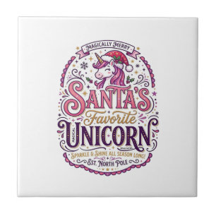 Einhorn-Santa-Einlieblings-Einhorn Fliese