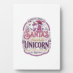 Einhorn-Santa-Einlieblings-Einhorn Fotoplatte