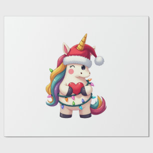 Einhorn-Santa-Hut-Weihnachts-T-Shirt (3) Geschenkpapier