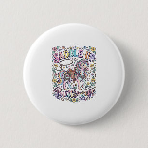 Einhorn Sattel hoch Butterblume Farbige weiße Hint Button