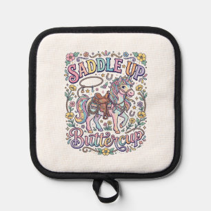 Einhorn Sattel hoch Butterblume Farbige weiße Hint Topflappen