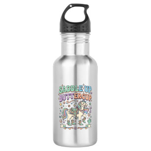 Einhorn Sattel hoch Buttercup Kawaii Typografie De Edelstahlflasche
