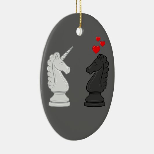Einhorn-Schach-Ritter Keramik Ornament (Rechts)