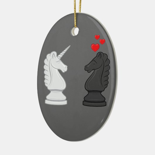 Einhorn-Schach-Ritter Keramik Ornament (Links)