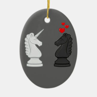 Einhorn-Schach-Ritter Keramik Ornament