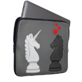 Einhorn-Schach-Ritter Laptopschutzhülle (Vorne Rechts)