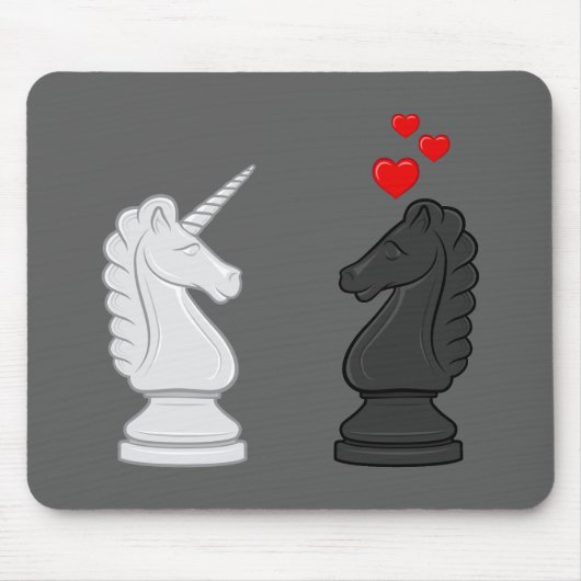 Einhorn-Schach-Ritter Mousepad (Vorne)