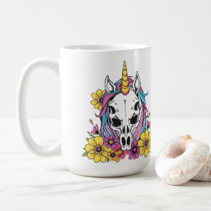 Einhorn-Schädel-Blumen Pastell-Goth Soft Grunge Go Kaffeetasse