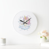 Einhorn-Schaumbad (1) Große Wanduhr (Zuhause)