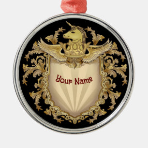 Einhorn Schild Ornament Aus Metall