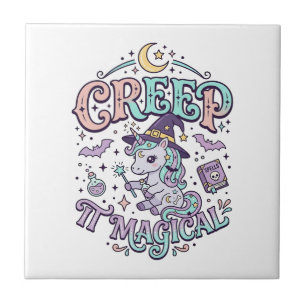 Einhorn Schleichen Es Magisches Retro-Stil T-Shirt Fliese