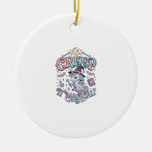 Einhorn Schleichen Es Magisches Retro-Stil T-Shirt Keramik Ornament
