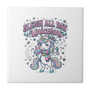 Einhorn Schlitten Ganz-Tags-Einhorn-Bezauberndes M Fliese