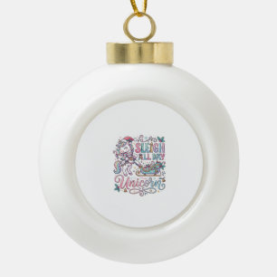 Einhorn Schlitten Ganz-Tags-Einhorn Süßer Aufklebe Keramik Kugel-Ornament