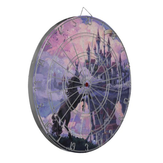 Einhorn-Schloss Dartscheibe (Vorderseite Links)