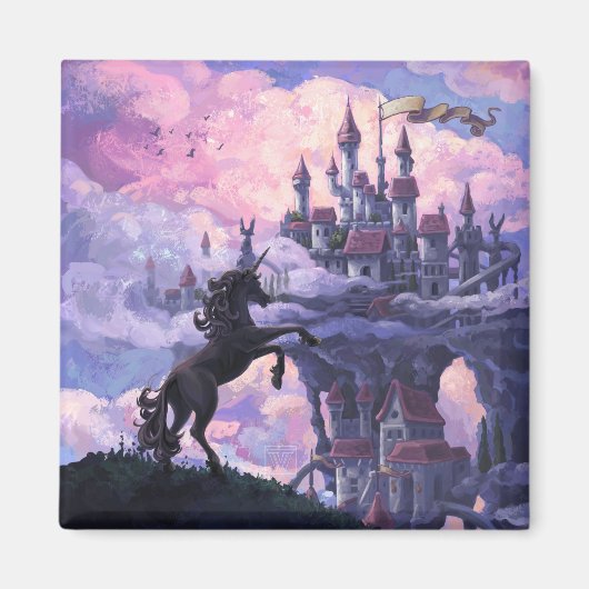 Einhorn-Schloss Magnet (Vorne)