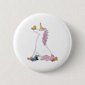 Einhorn-Schmetterling Button (Vorderseite)