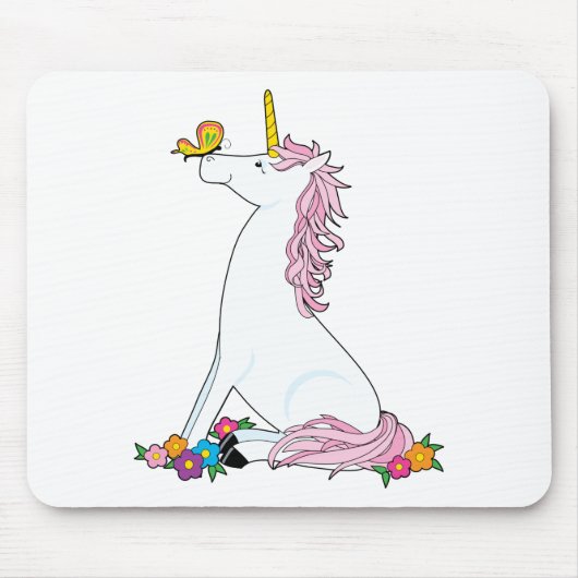 Einhorn-Schmetterling Mousepad (Vorne)