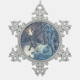 Einhorn-Schneeflocke-Verzierung Schneeflocken Zinn-Ornament