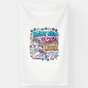 Einhorn Schweiß Jetzt Glänze Später Geschenkidee V Banner