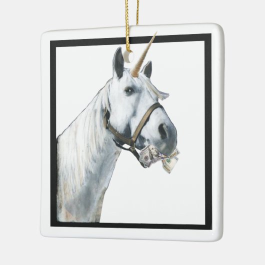 Einhorn-Seitenauge Keramikornament (Links)