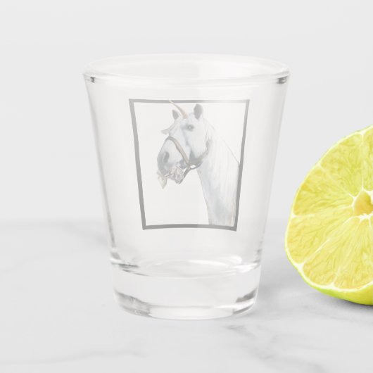 Einhorn-Seitenscheibe Schnapsglas (Rückseite)