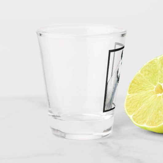 Einhorn-Seitenscheibe Schnapsglas (Links)