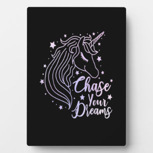 Einhorn-Shirt Mädchen Pink Purple Chase Your Dream Fotoplatte