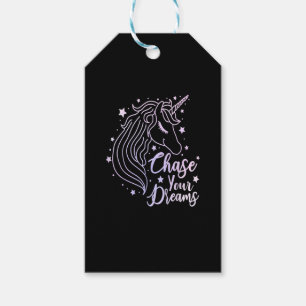 Einhorn-Shirt Mädchen Rosa Lila Chase Your Dreams Geschenkanhänger