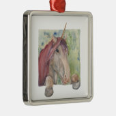 Einhorn Silbernes Ornament (Rechts)