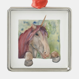 Einhorn Silbernes Ornament