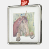Einhorn Silbernes Ornament (Links)