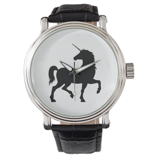Einhorn-Silhouette Armbanduhr (Vorderseite)