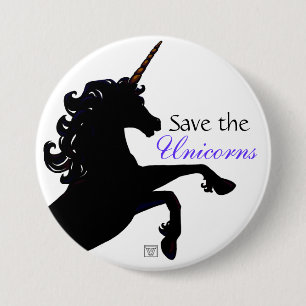 Einhorn-Silhouette Button