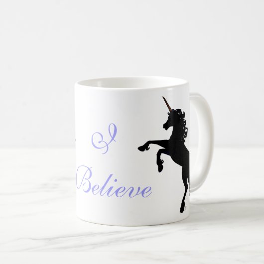 Einhorn-Silhouette Kaffeetasse (VorderseiteRechts)