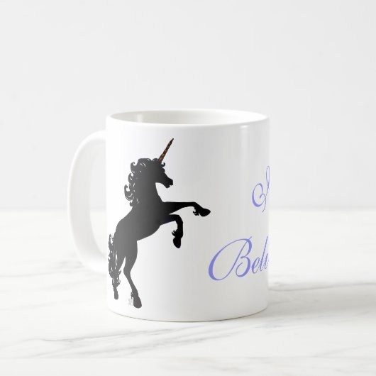 Einhorn-Silhouette Kaffeetasse (Vorderseite Links)