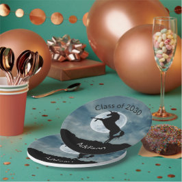 Einhorn-Silhouette-Mondklasse 2030 Abschluss Pappteller