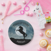 Einhorn-Silhouette-Mondklasse 2030 Abschluss Pappteller (Party)