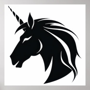 Einhorn-Silhouette Poster