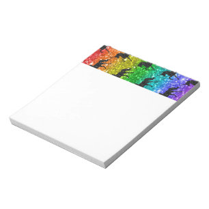 Einhorn-Silhouette Regenbogen Glitter LGBTQ Stolz Notizblock
