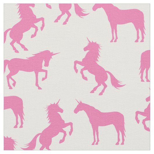 Einhorn-Silhouetten Weiß und Rosa Stoff (Nahaufnahme)