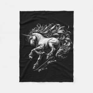 Einhorn Skateboard Fabelwesen Savage Meme F Fleecedecke