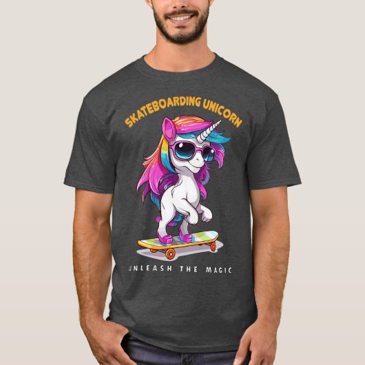 EINHORN SKATEBOARDEN T-Shirt (Vorderseite)