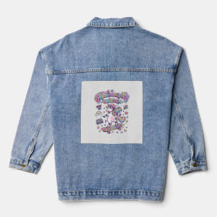 Einhorn Skateboarding Einhorn Fettgedruckte Typogr Jeansjacke
