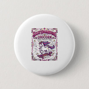 Einhorn Skateboarding Einhorn Stylisch Weißer Hint Button