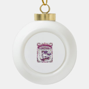 Einhorn Skateboarding Einhorn Stylisch Weißer Hint Keramik Kugel-Ornament
