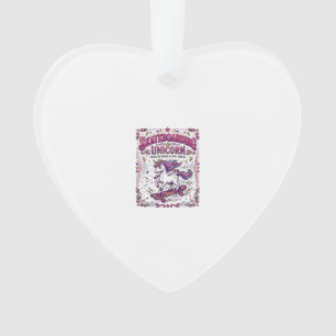 Einhorn Skateboarding Einhorn Stylisch Weißer Hint Ornament