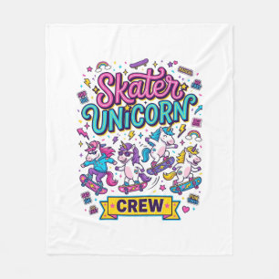Einhorn Skater Einhorn Crew Retro-Stil Druck auf D Fleecedecke