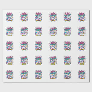Einhorn Skater Einhorn Crew Retro-Stil Druck auf D Geschenkpapier